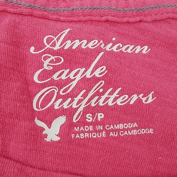 American Eagle sz S graphic tee fitted pink soft - Picture 7 of 8